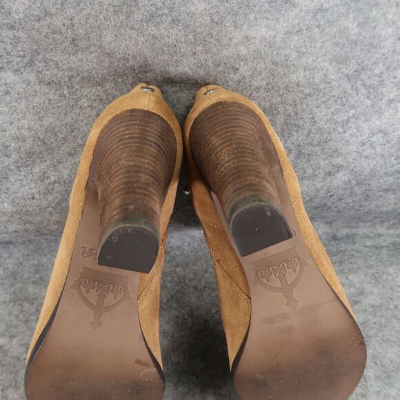 Crown Vintage Shoes Womens 9 Bootie Block Heel Fashion Western Leather Classic - Picture 13 of 16